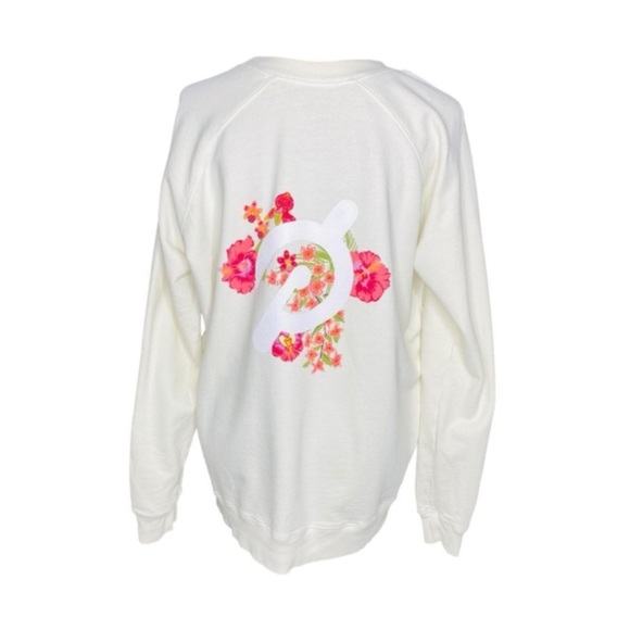 Peloton Oversized Everyday Cream Pink Floral Crewneck Sweatshirt 35001 - Picture 1 of 16